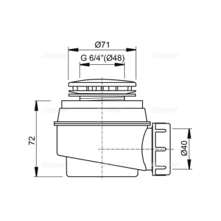 Сифон для душевого поддона AlcaPlast белый A47B-50